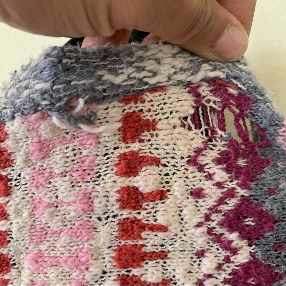Mossimo Asymmetric Multicolor Open Knit Cardigan - Picture 5 of 7